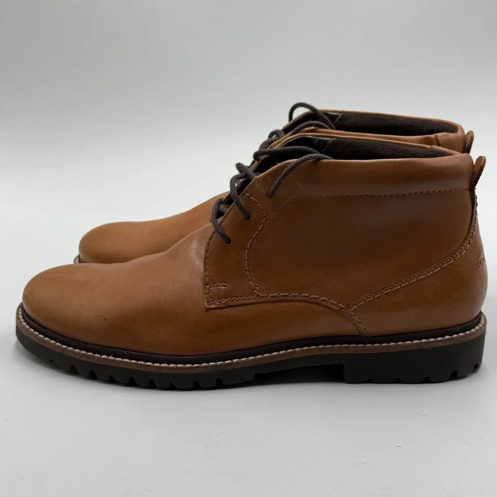 Rockport truTECH Leather Chukka Boots Brown Comfort Walking Casual Men 7 Wide‎